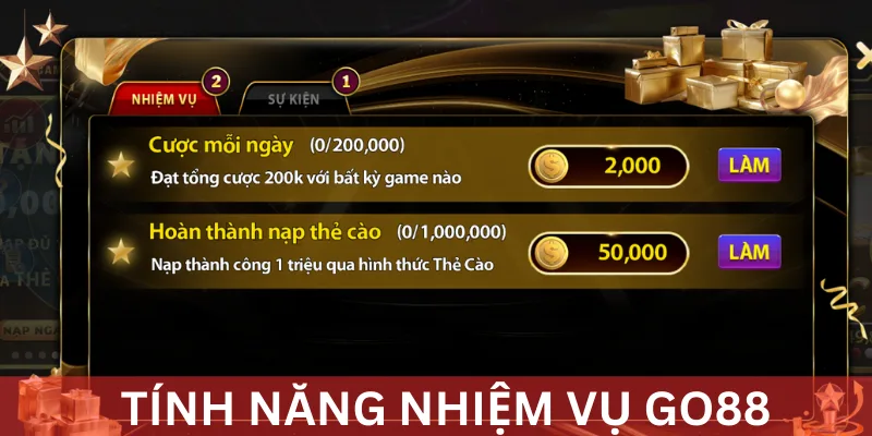 Giới thiệu chung tính năng làm nhiệm vụ tại GO88